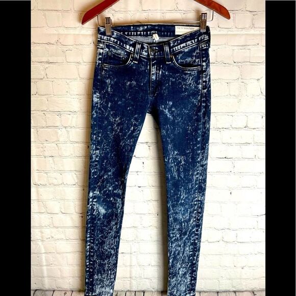 rag & bone The Skinny Acid Wash Jeans 25 - Picture 2 of 14